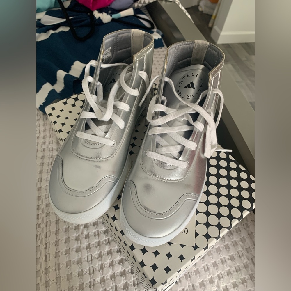 Adidas x Stella McCartney silver sneakers